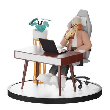 Female Thinking Of Ideas At Work  3D Illustration