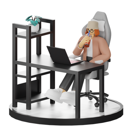 Female Thinking Of Ideas At Work  3D Illustration