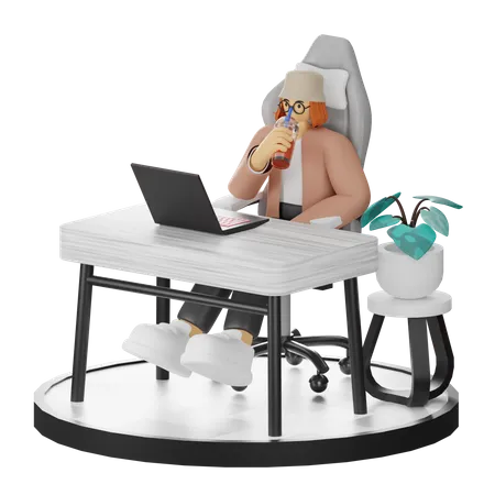 Female Thinking Of Ideas At Work  3D Illustration