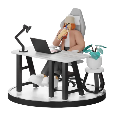 Female Thinking Of Ideas At Work  3D Illustration