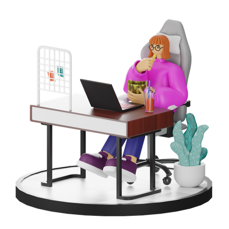 Female Thinking Of Ideas At Work  3D Illustration