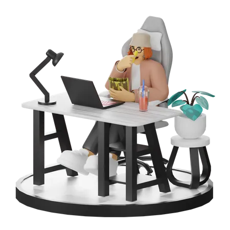 Female Thinking Of Ideas At Work  3D Icon