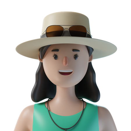 Female Tourist  3D Icon