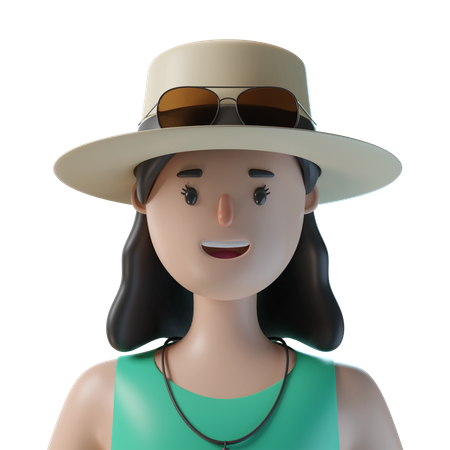 Female Tourist 3D Icon