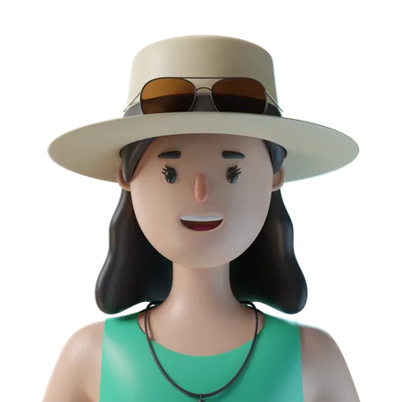Female Tourist  3D Icon