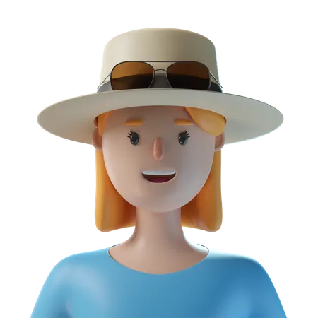 Female Tourist 3D Icon