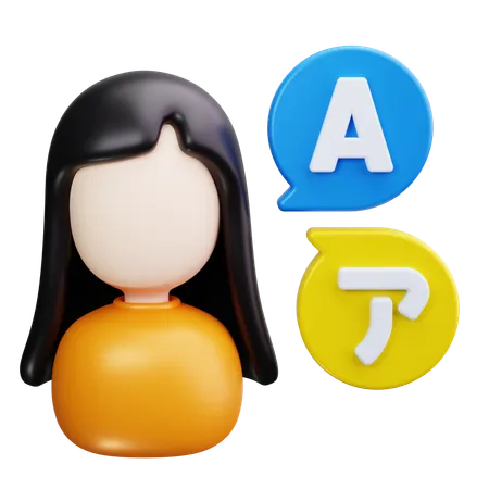 Female Translator  3D Icon