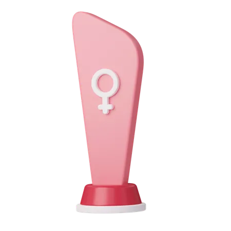 Female Trophy For Womens Achievements Icon For International Womens Day 3 D Illustration Feminism Independence Freedom Empowerment Activism For Women Rights 3D Icon