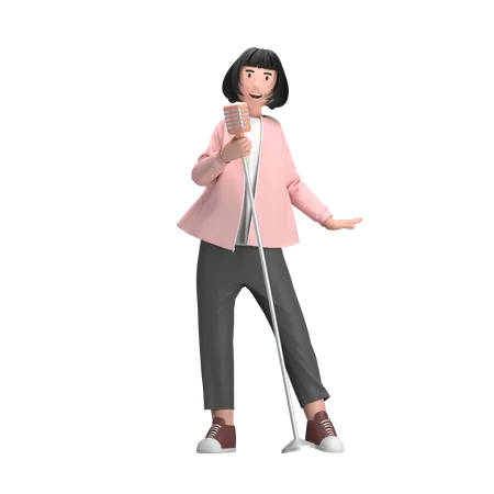 Female Vocalist  3D Illustration