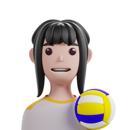 Female Volleyball Player  3D Icon