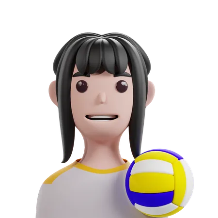 Female Volleyball Player  3D Icon