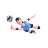 3d woman volleyball play logo