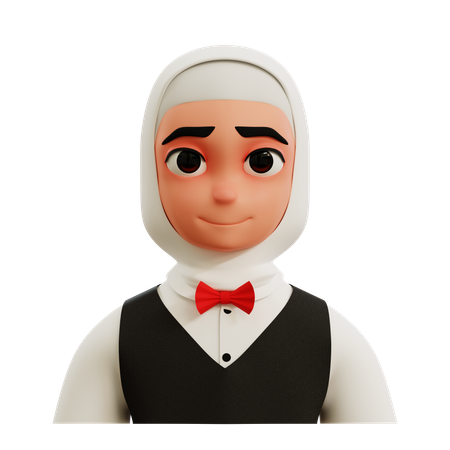 Female Waiter  3D Icon