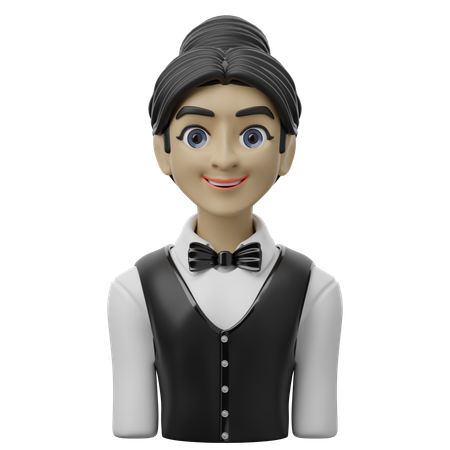 Female Waiter  3D Icon