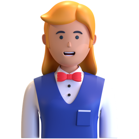 Female waitress  3D Icon