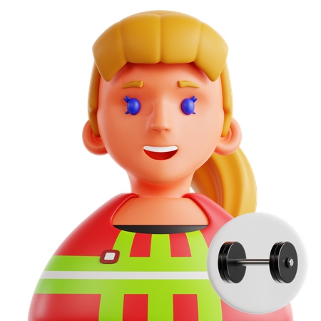 Female Weightlifter  3D Icon