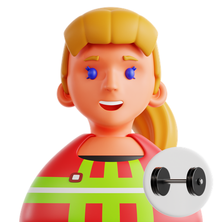 Female Weightlifter  3D Icon