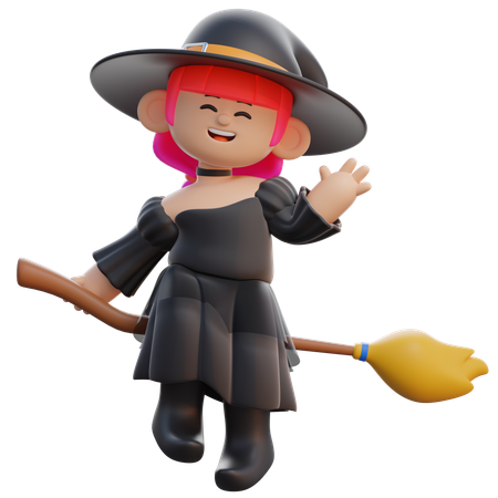 Female Witch Costume  3D Illustration