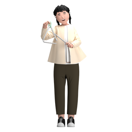 Female With Triangle  3D Illustration