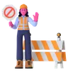 Female Worker Showing Stop Sign