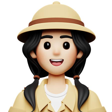 Female Zoo Keeper  3D Icon