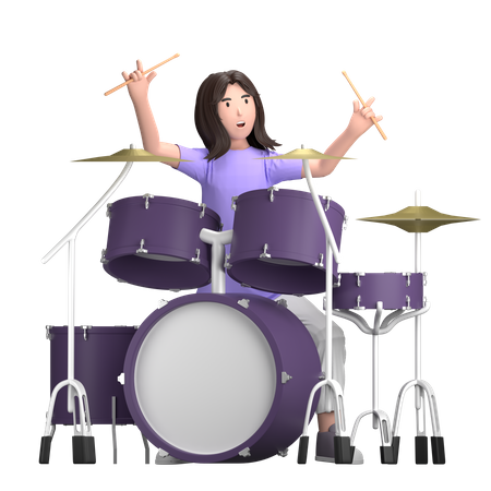Femme avec batterie  3D Icon