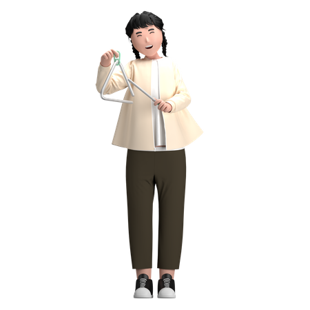Femme avec triangle  3D Icon