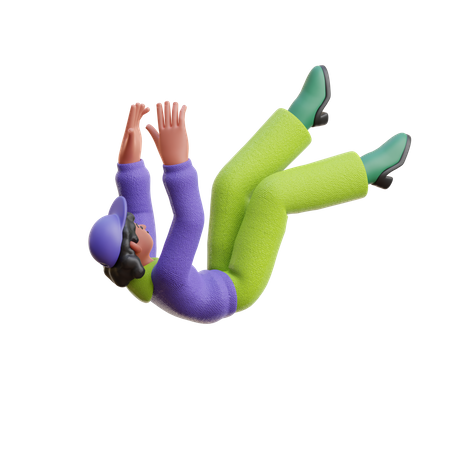 Femme tombant  3D Illustration