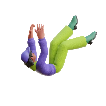 Femme tombant  3D Illustration