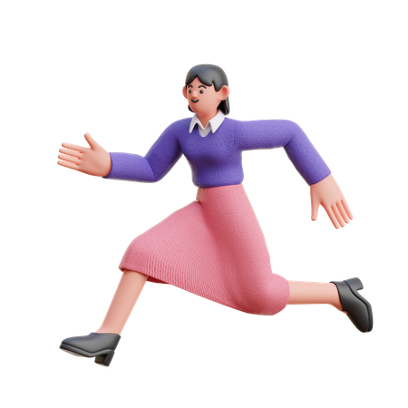 Fêmea correndo rápido  3D Illustration
