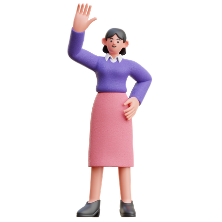 Feminino mais cinco  3D Icon