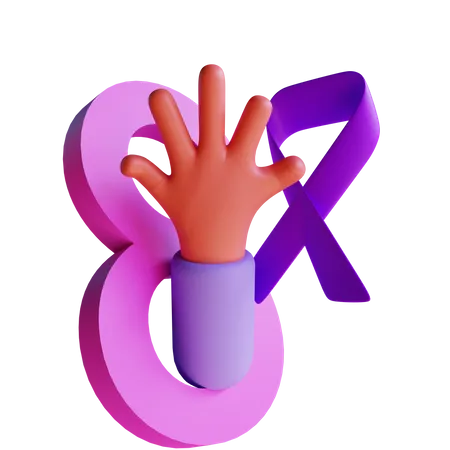 Feminism Ribbon  3D Icon