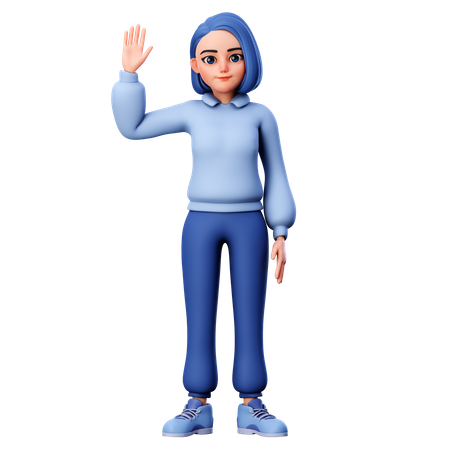 Femme agitant la main  3D Icon