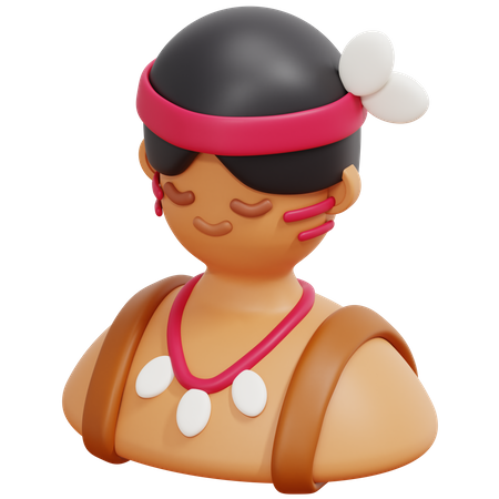 Femme amérindienne  3D Icon