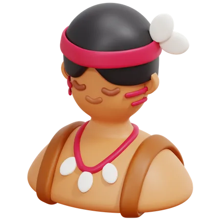 Femme amérindienne  3D Icon