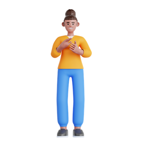 Femme applaudissant  3D Illustration