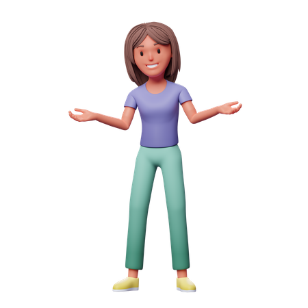 Femme aux bras grands ouverts  3D Illustration