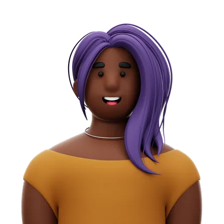 Femme aux cheveux violets  3D Icon