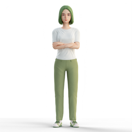 Femme aux mains jointes  3D Illustration