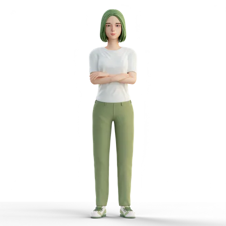 Femme aux mains jointes  3D Illustration