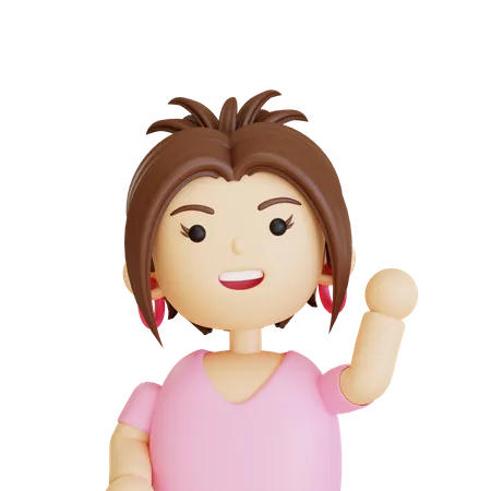 Avatar de femme  3D Icon