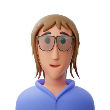 Avatar femme avec des lunettes  3D Icon