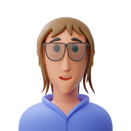 Avatar femme avec des lunettes  3D Icon