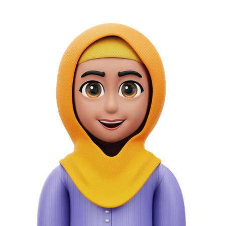 Femme avec hijab  3D Icon