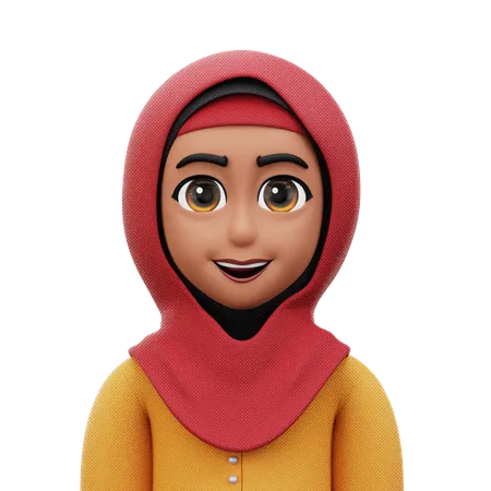 Femme avec hijab  3D Icon