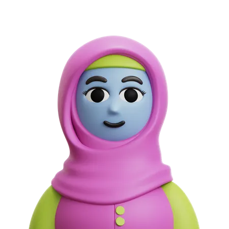 Femme avec hijab  3D Icon