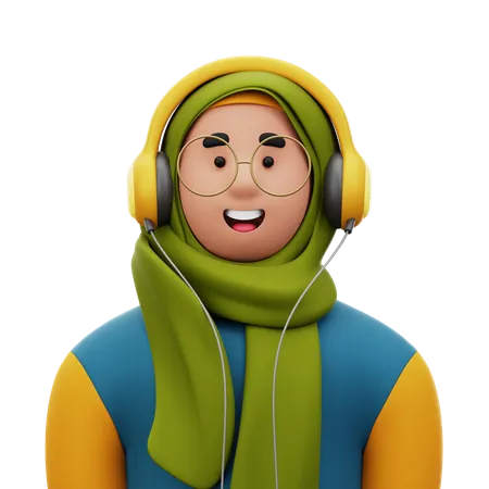 Femme avec hijab  3D Icon