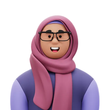 Femme avec hijab  3D Icon