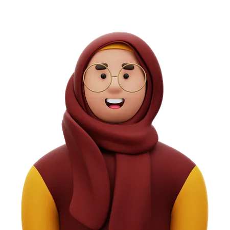 Femme avec hijab  3D Icon