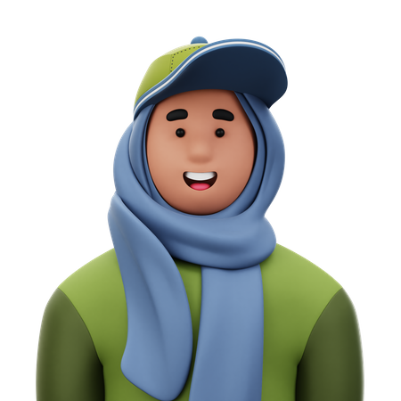 Femme avec hijab  3D Icon